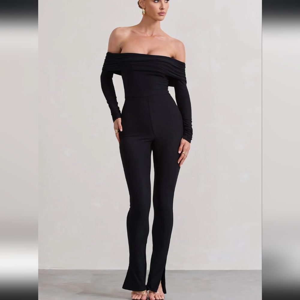DestinedBlack Bardot Slim-Leg Jumpsuit